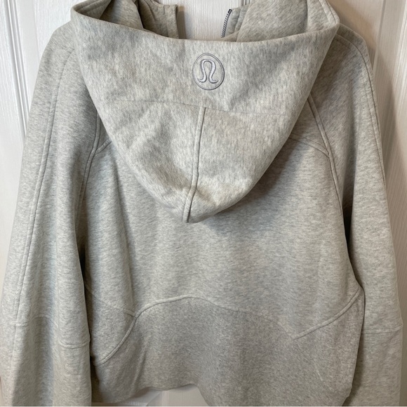 Light grey Lululemon scuba quarter zip hooded jacket with A patch - Picture 7 of 7